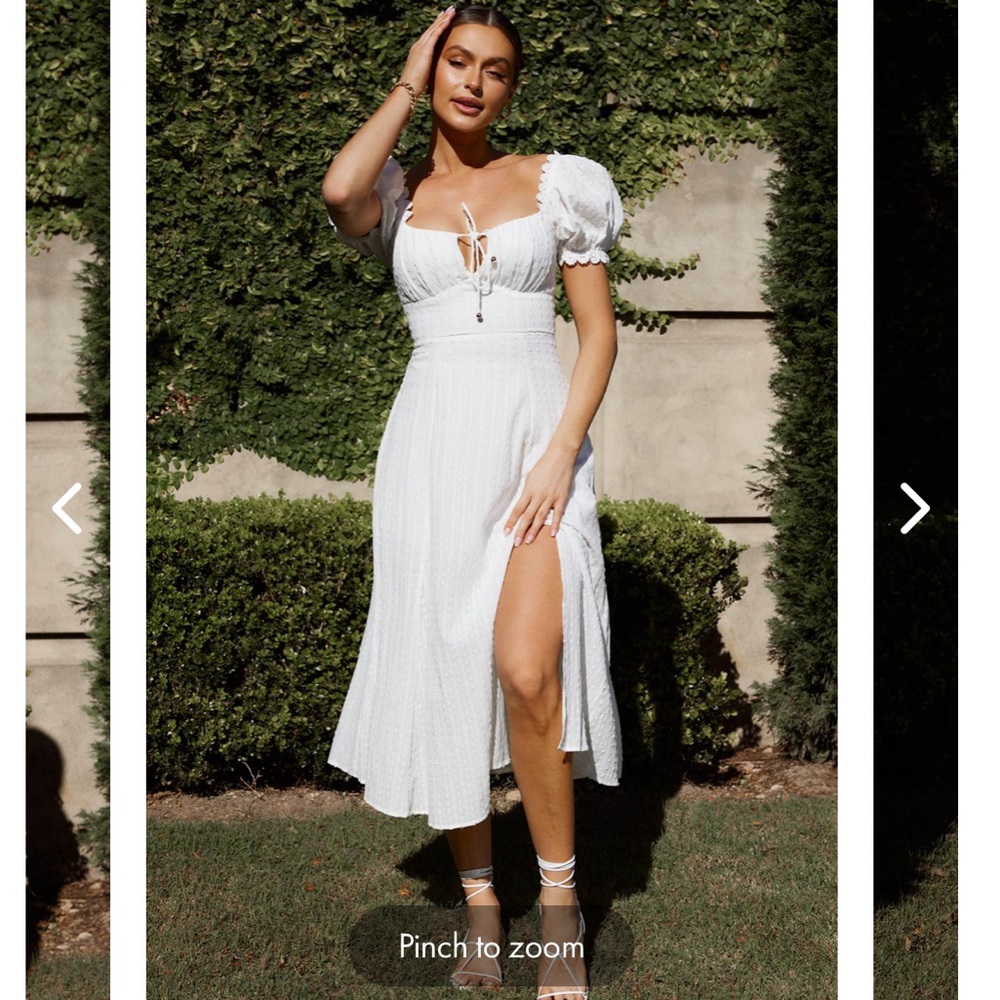 Selfie Leslie Midi White Dress